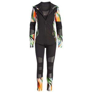 Dolce Bonita, Abstract-Accent Three-Piece Activewear Jacket Set